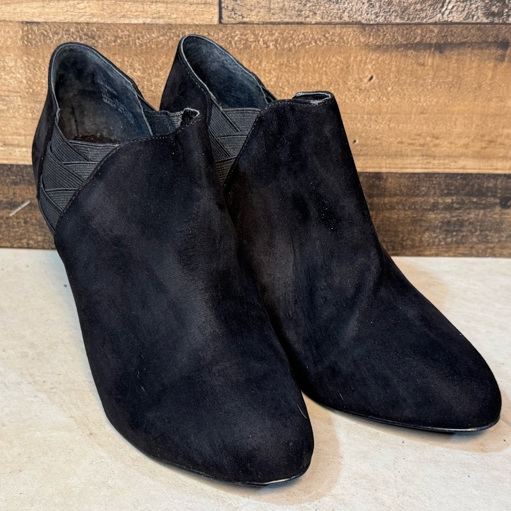 Style & Co Black Suede Like Heeled Boots Arianah … - image 2